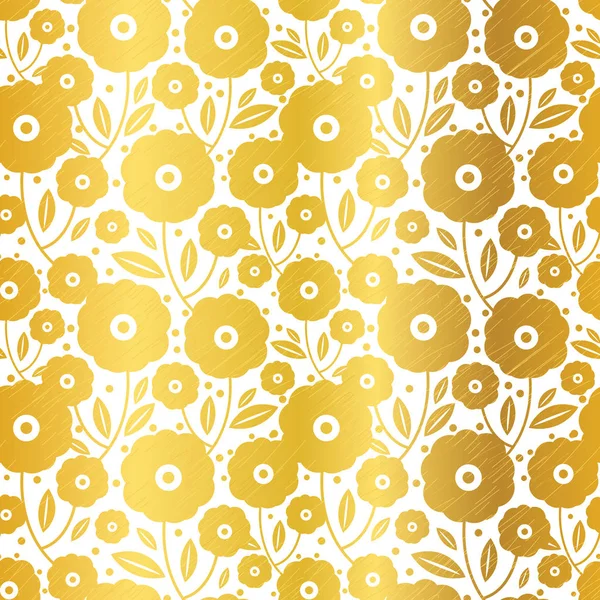 Gold flowers texture vector pattern. — Stock Vector