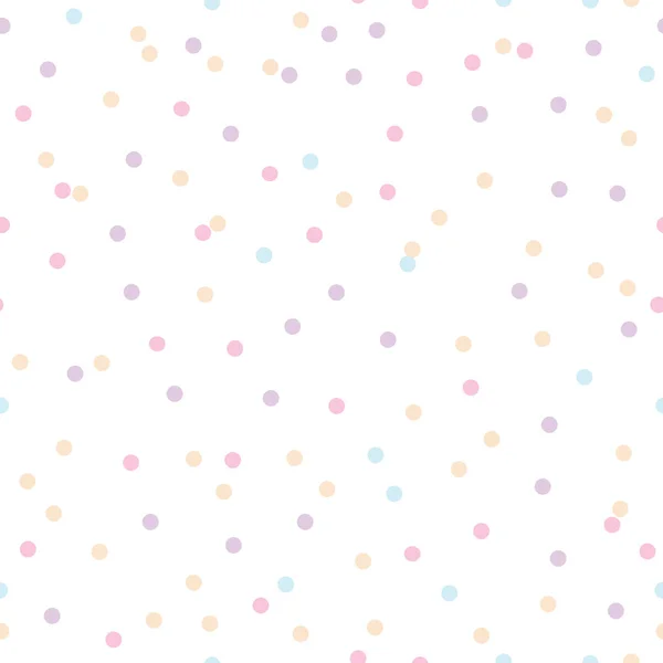 Kleurrijke pastel confetti stippen naadloze patroon — Stockvector