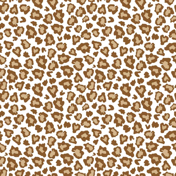 Leopard skin fur print brown seamless pattern. — Stock Vector