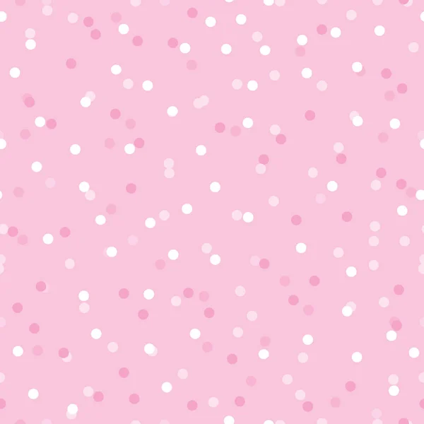 Baby girl pink confetti dots seamless pattern — Stock Vector