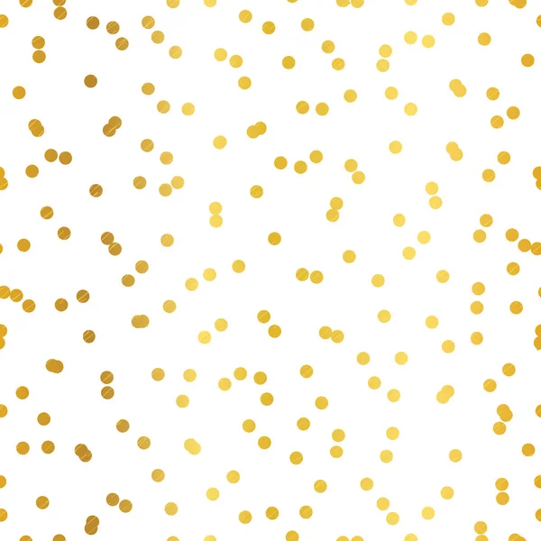 Golden confetti dots seamless pattern — Stock Vector