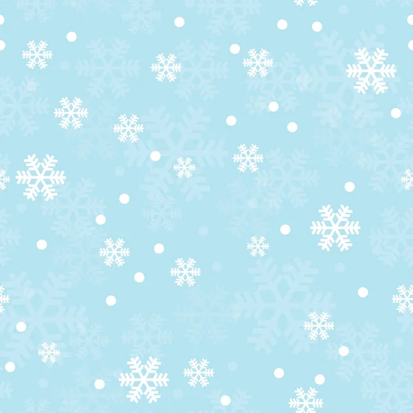 Flocons de neige de Noël bleu motif sans couture — Image vectorielle