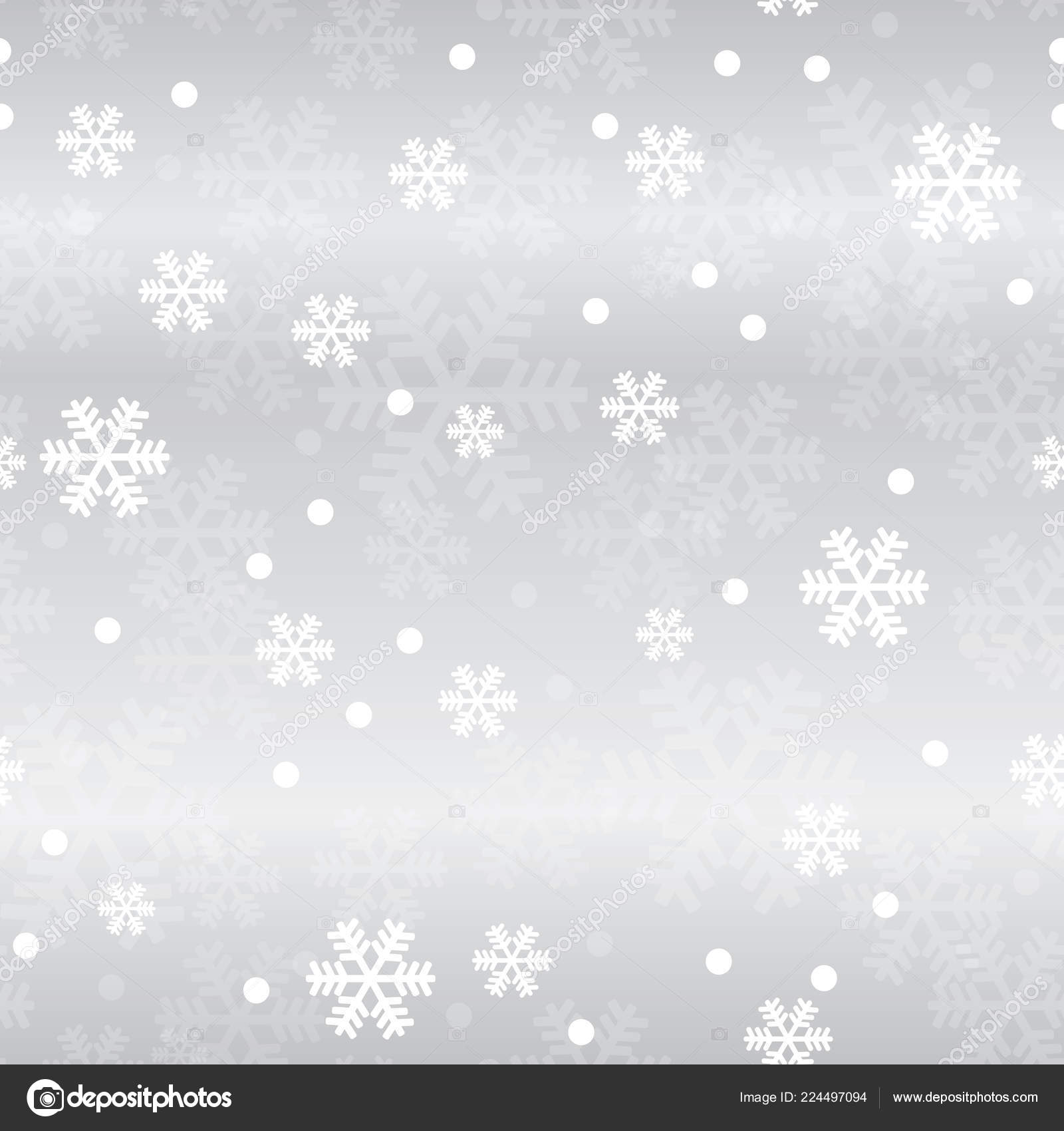 Silver Christmas snowflakes seamless pattern Stock Vector by ...