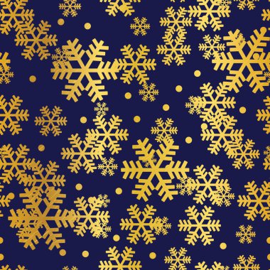Altın Donanma Noel kar taneleri seamless modeli