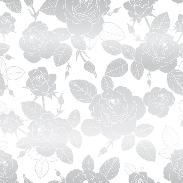 Rose argent vecteur répétition motif sans couture . — Image vectorielle