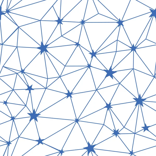 네이 비 블루 별 네트워크 원활한 벡터 패턴. — 스톡 벡터