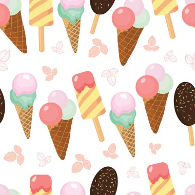 Güzel dondurma seamless modeli