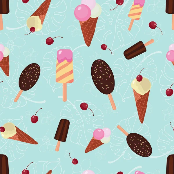Patrón sin costura de helado de verano Ilustración De Stock