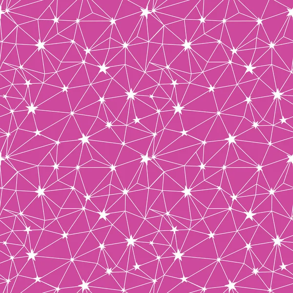 Rose blanc étoiles réseau vecteur motif sans couture . — Image vectorielle