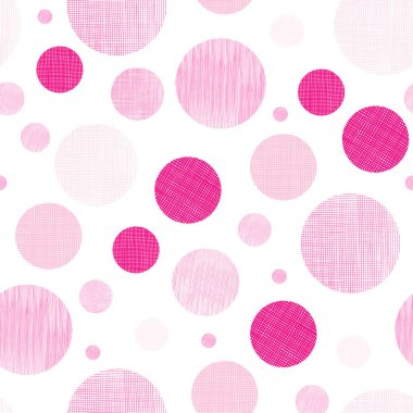 Pembe kumaş dokulu daireler Dikişsiz desen baskı