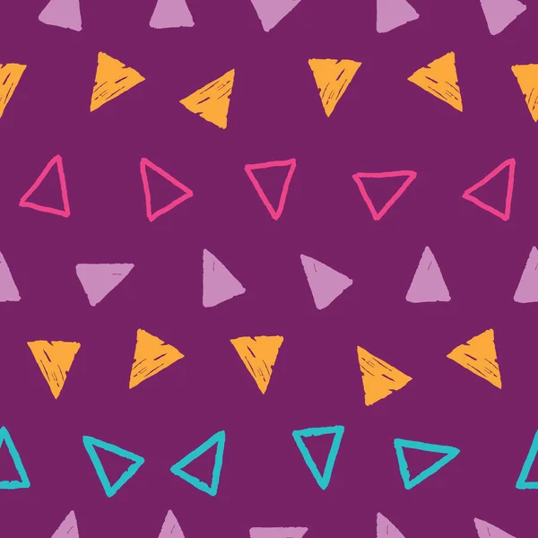 Streifen aus Grunge-Dreiecken auf wiederholtem Muster — Stockvektor