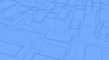 3D kroki şehir render