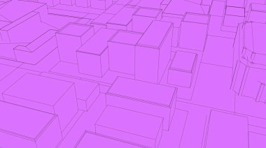 3D kroki şehir render