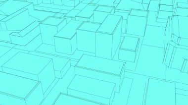 3D kroki şehir render