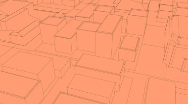 3D kroki şehir render