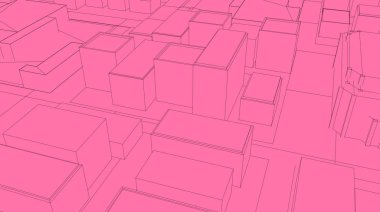 3D kroki şehir render