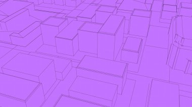 3D kroki şehir render