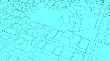 3D kroki şehir render