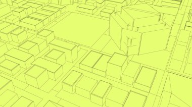 3D kroki şehir render