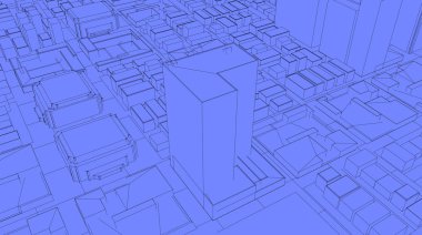 3D kroki şehir render