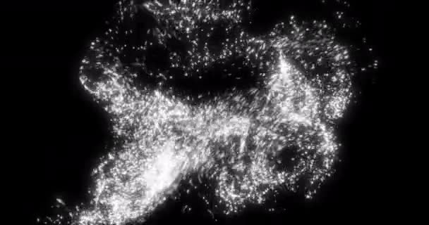 Abstraktní Explodující Částice Alfa Kanálem Vysoce Kvalitním Jablkem 4444 Prostorové — Stock video