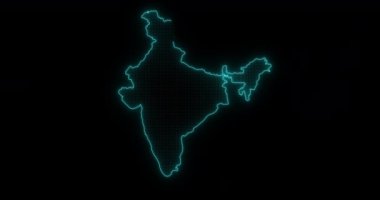 Parlayan parlak neon Hindistan haritası