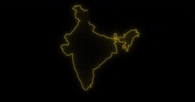 Parlayan parlak neon Hindistan haritası