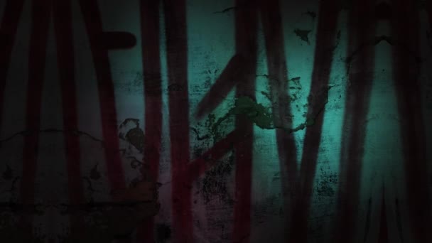 Grunge Escuro Graffiti Parede Fundo — Vídeo de Stock