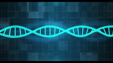 Dijital DNA bilgisayar ekran arka plan animasyon. 4k Hareketli Grafik arka plan.