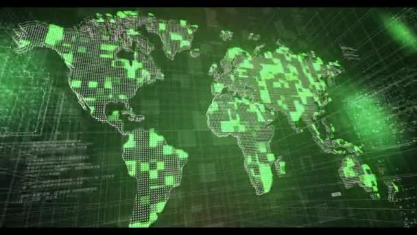 Digitální Tech Mapa Grafika Pozadí Pohybem Vhodné Pro Novinky Televize — Stock video
