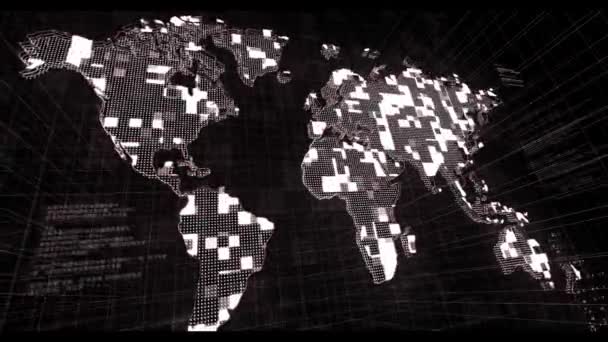 Mapa Digital Alta Tecnologia Fundo Gráficos Movimento Adequado Para Notícias — Vídeo de Stock