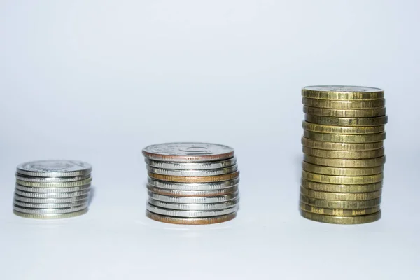 money pyramid, Russian rubles, coins, iron coins