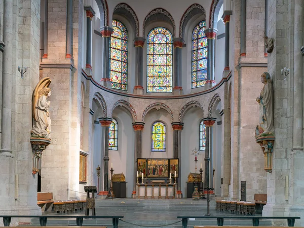 Alemanha Colônia Julho 2018 Vista Para Altar Basílica Saint Kunibert — Fotografia de Stock