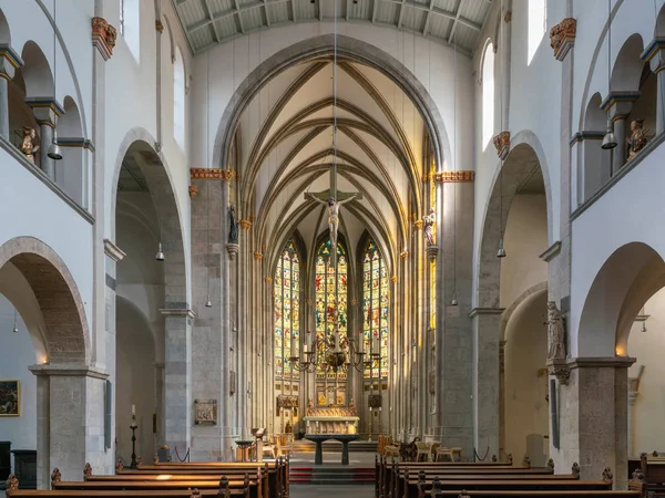 Alemania Cologne Agosto 2018 Vista Través Del Pasillo Principal Basílica — Foto de Stock