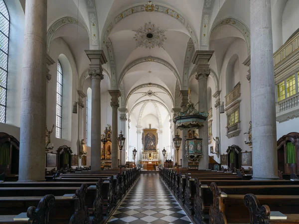 Německo Düsseldorf Července 2018 Výhled Přes Hlavní Lodi Kostela Svatého — Stock fotografie