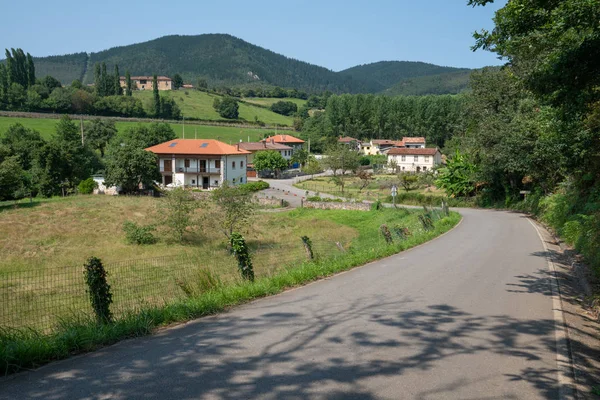 Piękny Krajobraz Szlaku Camino Santiago Pomiędzy Oviedo Grado Asturia Hiszpania — Zdjęcie stockowe