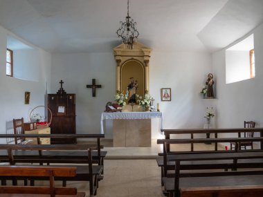 Oviedo, İspanya - 19 Ağustos 2018: Görünüme Capilla de el Carmen Oviedo yakın üzerinde 19 Ağustos 2018 İspanya