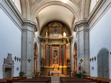 Lugo, İspanya - 28 Ağustos 2018: Görünüme Igrexa de Santiago bir Nova üzerinde 28 Ağustos 2018 Lugo, Galiçya, İspanya