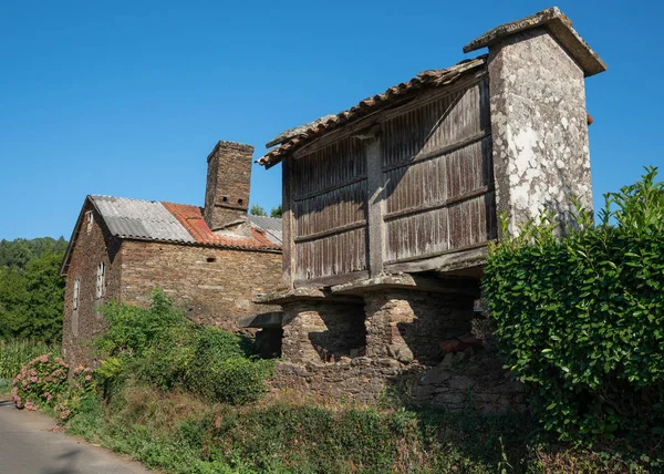 Traditional Granary Alongside Camino Santiago Trail Galicia Spain — Stock Photo, Image