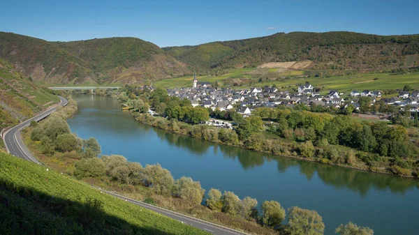 Bruttig Fankel Německo Října 2018 Panoramatický Pohled Vesnice Moselle Bruttig — Stock fotografie