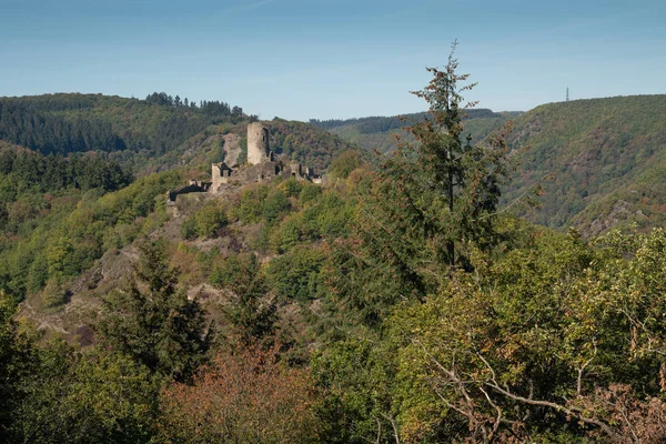 Ruiny Zamku Winneburg Pobliżu Cochem Rzeka Moselle Niemcy Europa — Zdjęcie stockowe