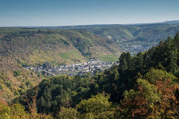 Panoramiczny Widok Miasto Cochem Pobliżu Rzeki Moselle Niemcy Europa — Zdjęcie stockowe