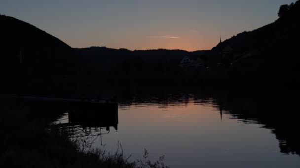 Evening Moselle River Germany — Stock Video