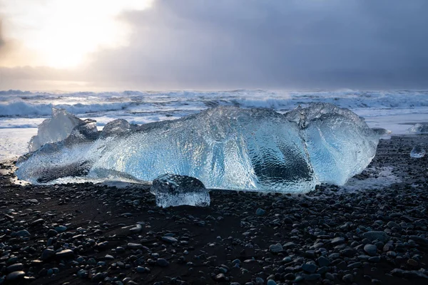 Diamond Beach, Joekulsarlon, IJsland — Stockfoto