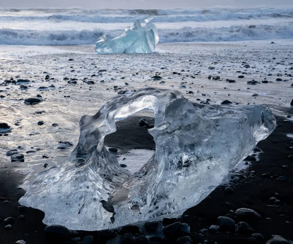 Diamond Beach, Joekulsarlon, Islandia — Zdjęcie stockowe