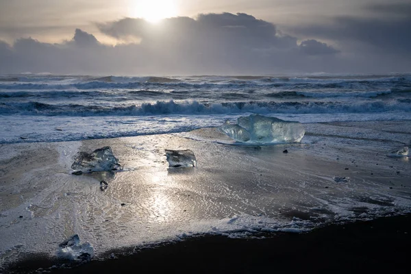 Diamond Beach, Joekulsarlon, Islande — Photo