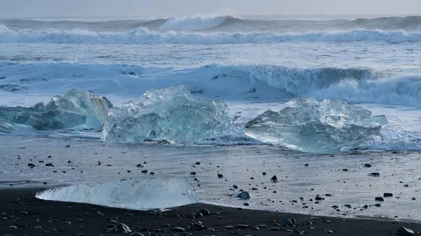 Diamond Beach, Joekulsarlon, Исландия — стоковое фото