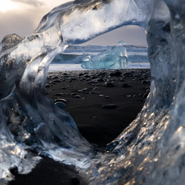 Diamond Beach, Joekulsarlon, Islandia — Zdjęcie stockowe