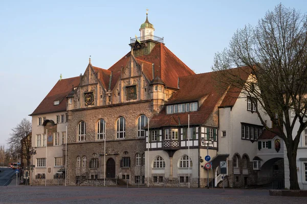 Imagen Panorámica Del Ayuntamiento Bergisch Gladbach Amanecer Alemania — Foto de Stock