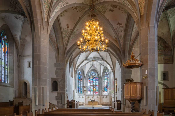 Bad Sobernheim Alemanha Junho 2020 Veja Através Corredor Principal Igreja — Fotografia de Stock